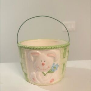 🐰Vintage Ceramic Easter Bunny Basket Planter